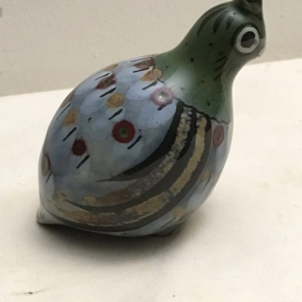 Marked El Palomar Ken Edwards Blue Quail Mexican Pottery Tonala Approx 5 Inches